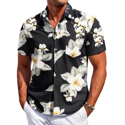 Men's Shirt Hawaiian Short Sleeve Shirt 3D Digital Print Holiday Printing