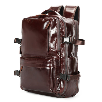 Large Capacity Texture Leather Backpack