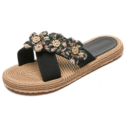 Trendy Indoor Outdoor Six Small Flower Slippers