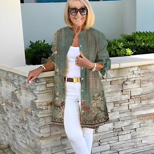 New Fashion Temperament 3d Printed Long-sleeved Shirt