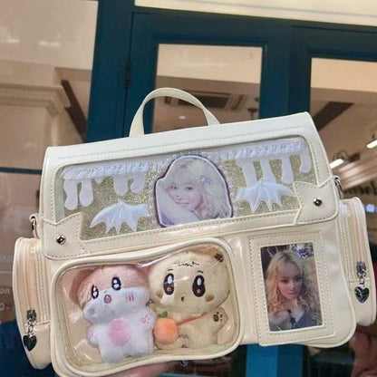 Hidden Light Plate Shoulder Cartoon Backpack Amusement Park Cartoon Backpack Crossbody Bag