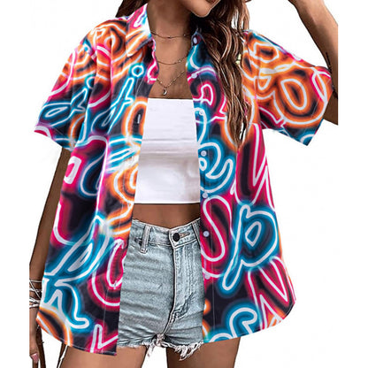 Fashion Personality Women's Floral 3D Printed Shirt
