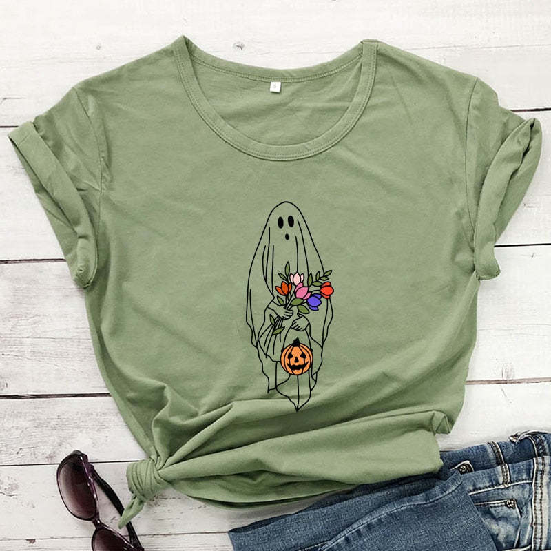 Floral Ghost Print Short Sleeve