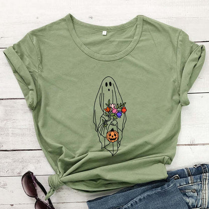 Floral Ghost Print Short Sleeve