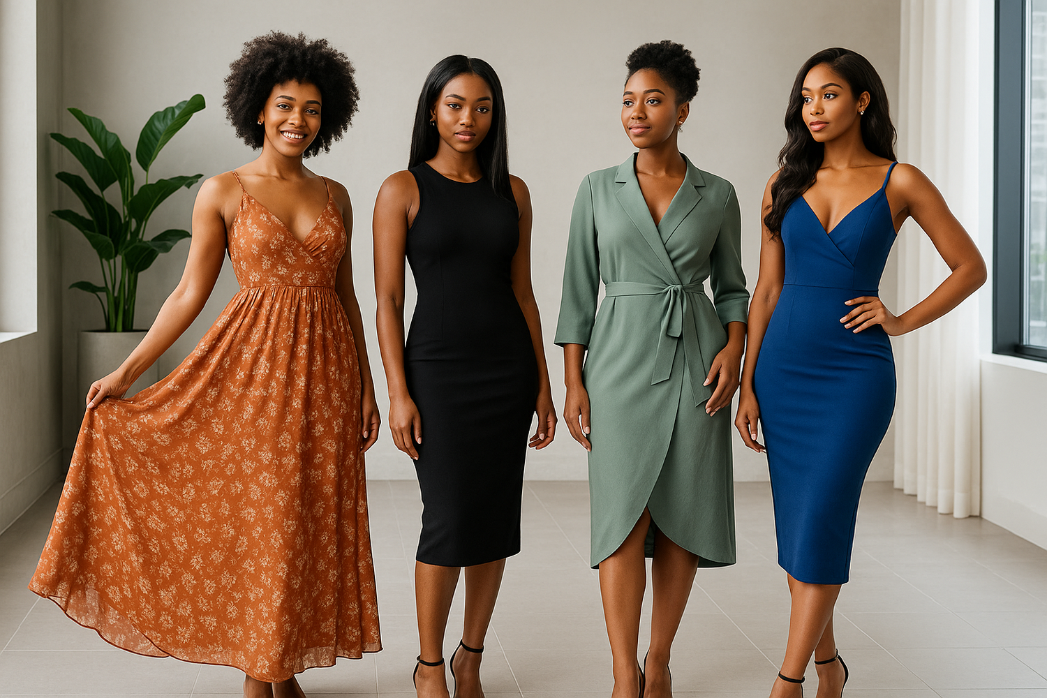 I want each of these black women to have different beautiful dresses on